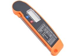 Termômetro Digital Lcd para Alimentos com Sonda Dobrável, Ideal Cozinha, Churrasco e Grelha. Cor: Laranja. AQUAFORGE