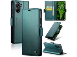 Capa Caseme 023 Series Com Bloqueio Rfid E Suporte De Carteira De Couro Para Xiaomi Poco X7 Pro 5g, Verde