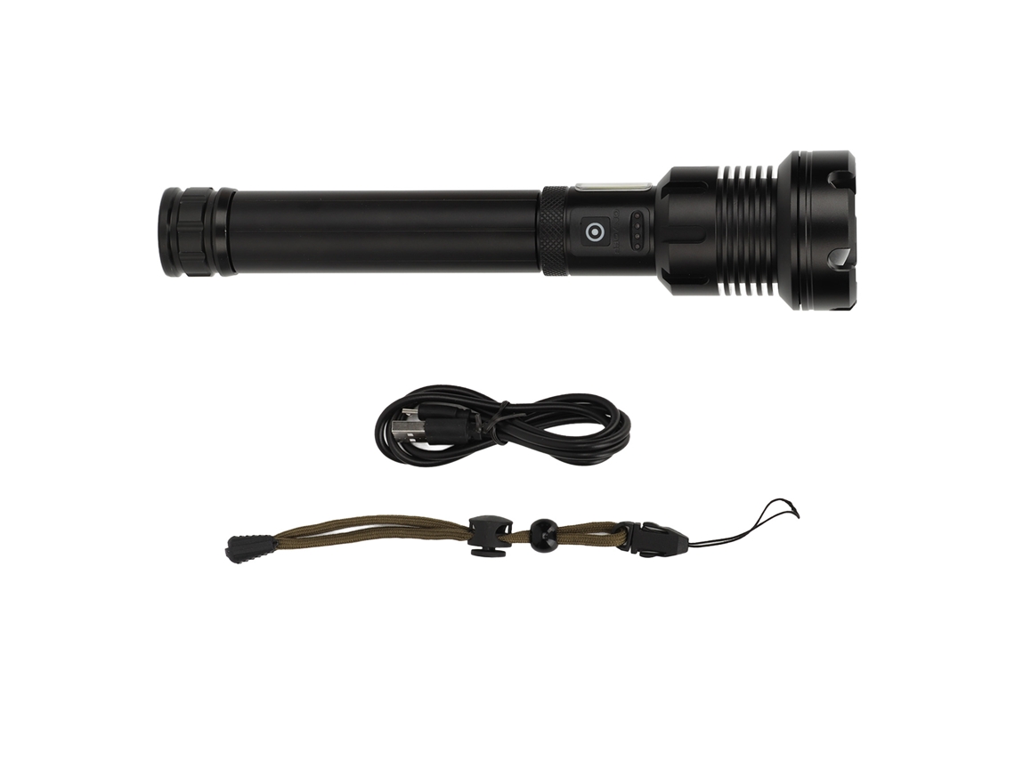 2026 lanterna Led Recarregável com Cob Zoom Telescópico Carregamento Usb Luz Portátil Branca e Vermelha