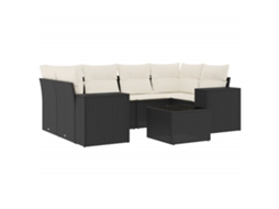 Garden Sofa Set, Garden Sofa Sets Vidaxl Preto Rattan / Vime (n/a)