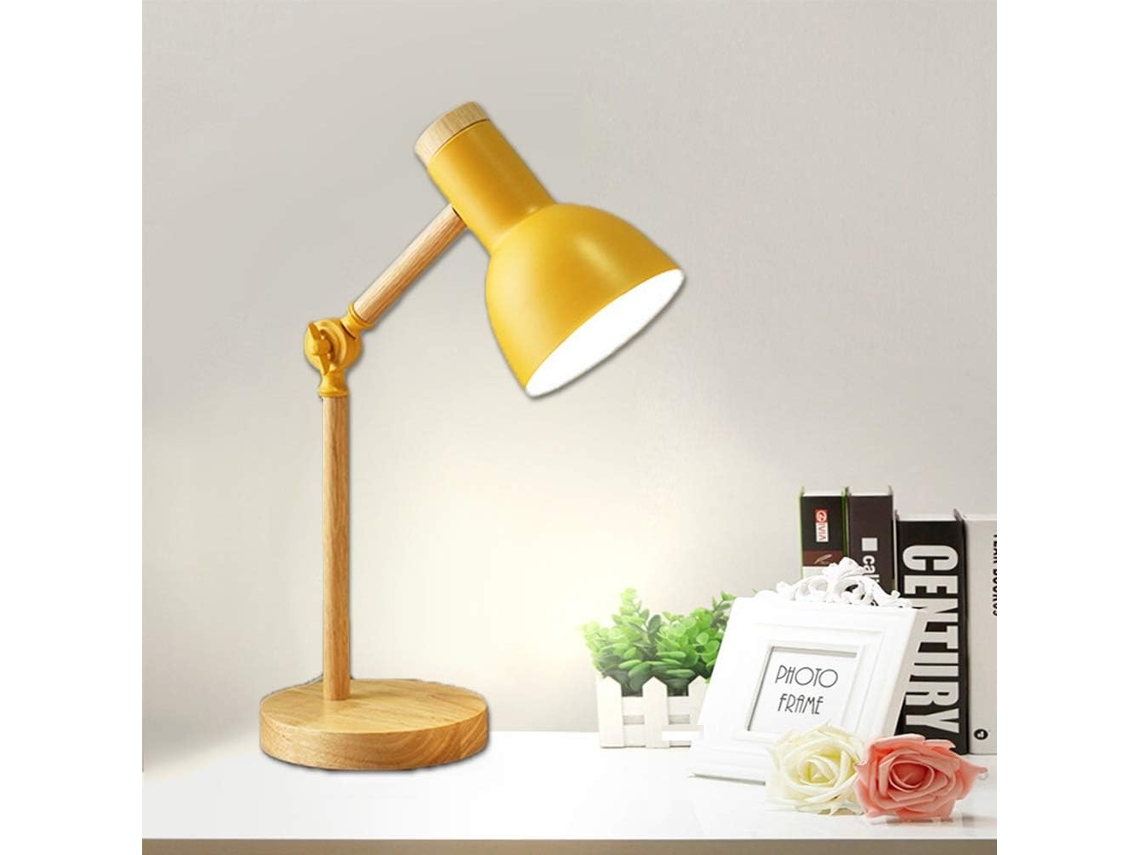 Luminária De Mesa Decorativa Em Led, Soquete E27, Ideal Para Sala De Estar, Moderna E Ajustável, Em Madeira, Estilo