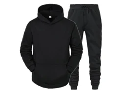 Peças/set Roupa Esportiva Masculina Manga Longa Inverno Sólida