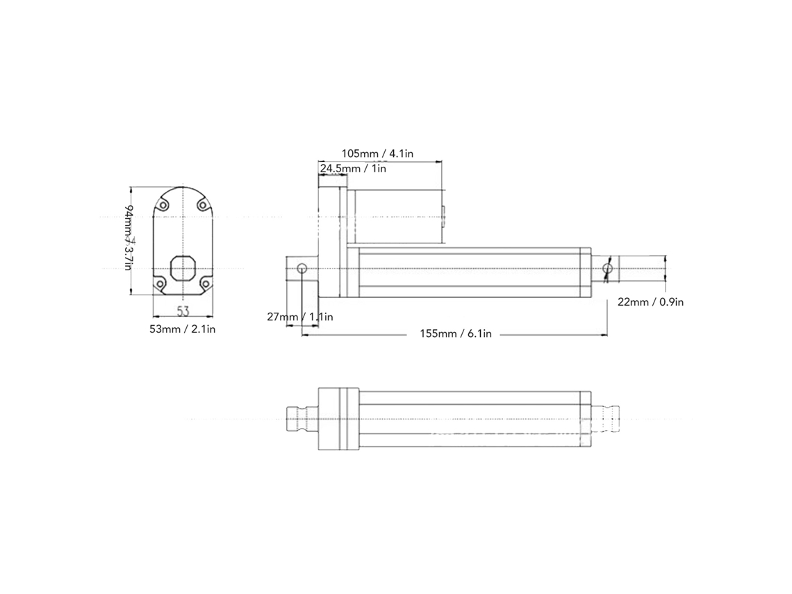 Laxiscreed Atuador Eléctrico Linear 100n Força E 50mm Curso