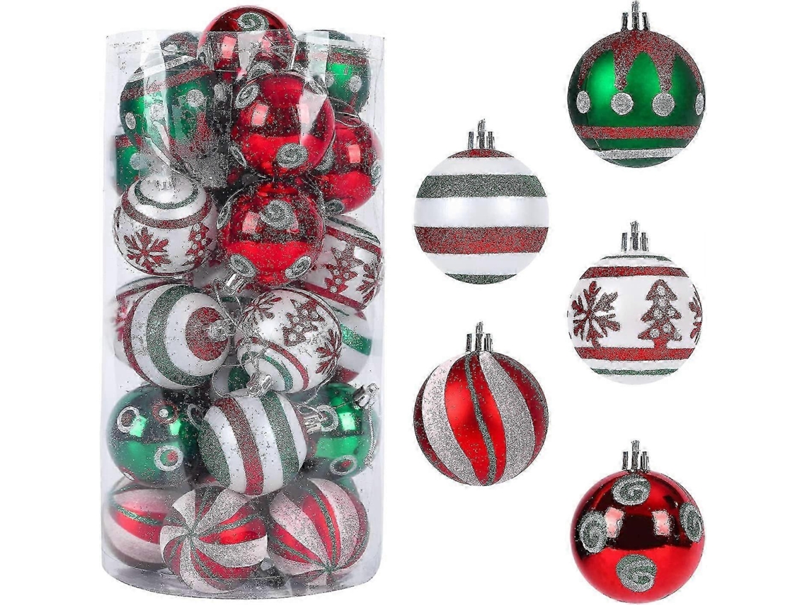 30 Bolas De Natal De Plástico Inquebráveis ​​​​​​ Conjunto De Decoração Para Árvore Festiva De 6 Cm Olysi Shop