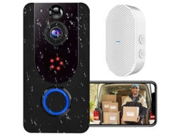Campainha Com Câmera De Vídeo Inteligente, Design À Prova De Intempéries Para Uso Externo, Comunicação De Áudio Bidirecional Para Segurança Aprimorada