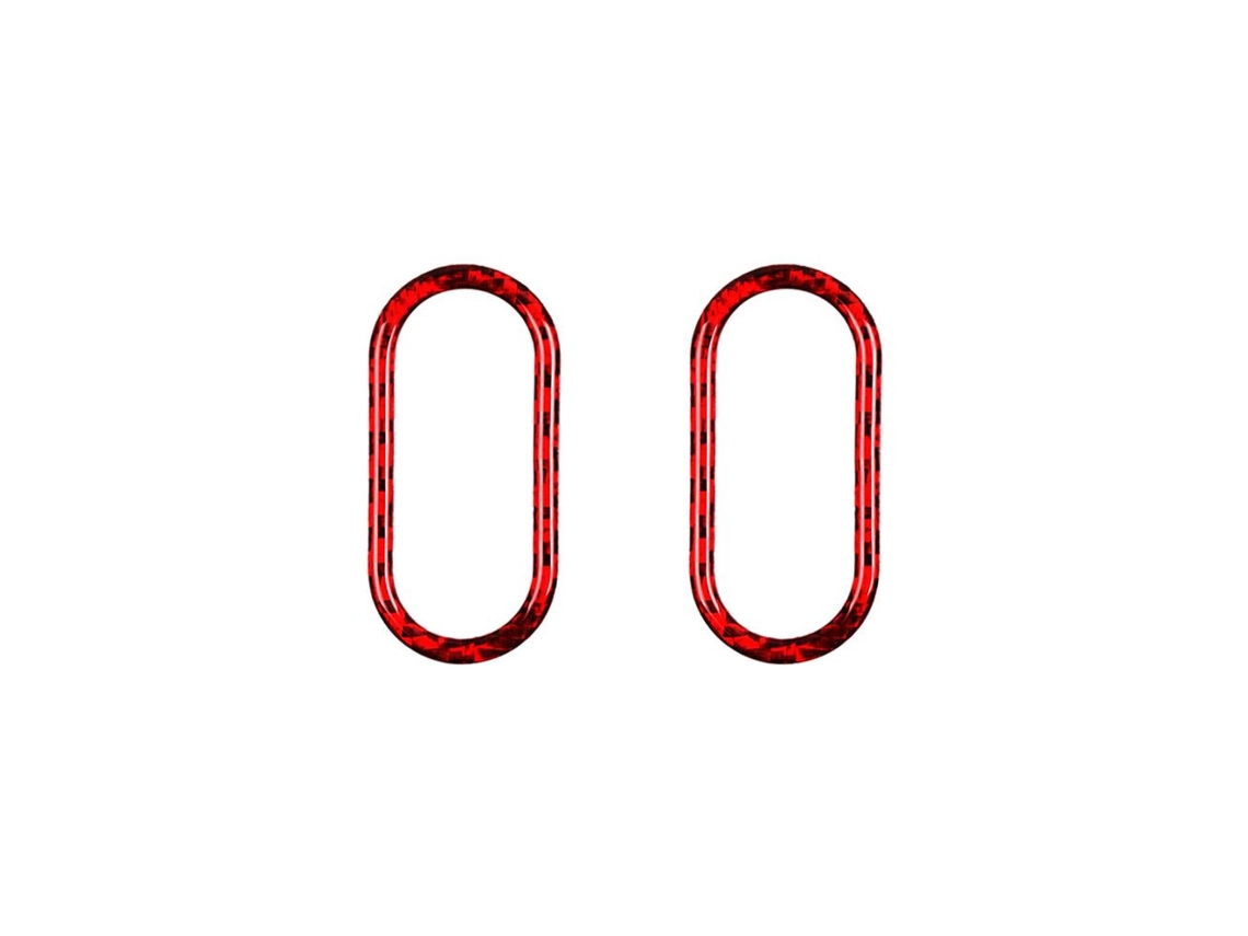 2x Capas Vermelhas em Fibra de Carbono para Luzes de Aviso Internas Compatível com Cooper F55 F56 e Countryman F60