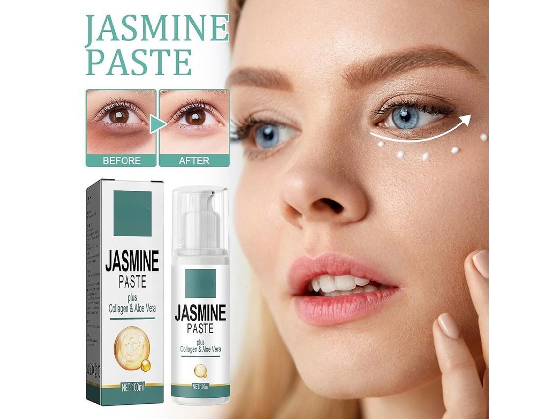 2026 crema de Ojos de Jazmín com Colágeno e Aloe Vera, Remove Olheiras, Bolsas e Rugas, Hidrata e Nutre Peles de Todos os Tipos