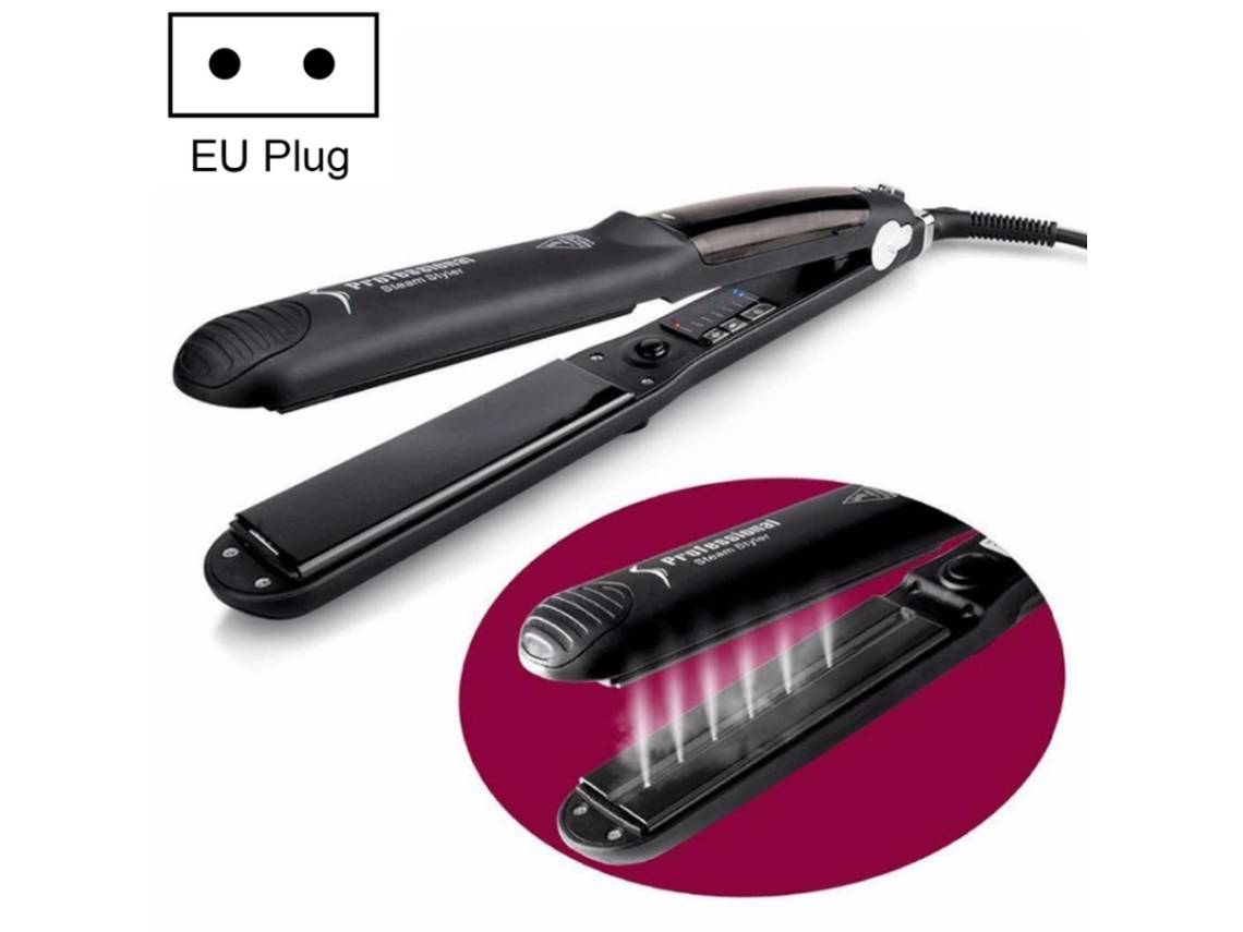 Prancha de cabelo a vapor com reservatório de água de plástico (modelo europeu)