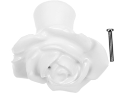 Puxador De Cerâmica Mikikit Para Armário, Com Estampa Floral Branca, Ferragens Decorativas De Fácil Instalação Para