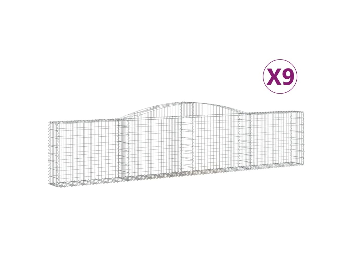 Gabion Basket, Gabion Baskets Vidaxl Prateado Ferro (400 X 30 X 80/100 Cm)
