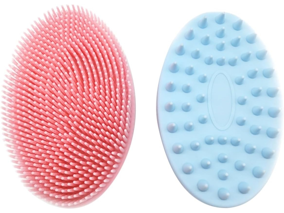 Conjunto De 2 Escovas Banho Dupla Face, Escova Multifuncional Para Limpeza Do Corpo E Cabelo