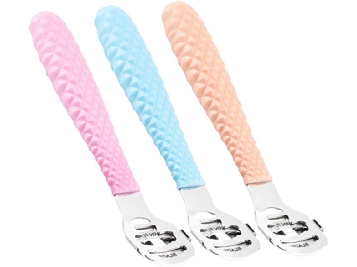 Conjunto De 3 Ferramentas Para Pedicure Com Cabo Em Pp Para Remoção De Pele Morta.