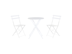 Conjunto de 3 Mesas de Metal Branco 60x60x71cm ALEXANDRA HOUSE LIVING