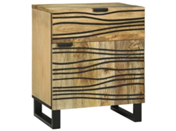 Conjunto 1 Criado-mudo Vidaxl Castanho Madeira De Mangueira Maciça (50 X 33 X 60 Cm)