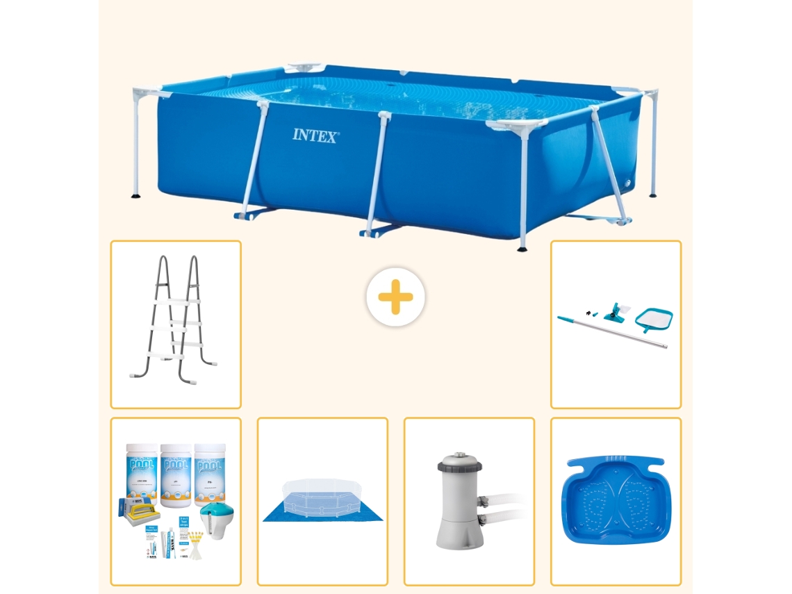 Intex Piscina Com Estrutura Retangular - 300x200x75 Cm - 7-peças S20841