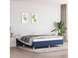 Estrutura De Cama Sem Colchão 160x200 Cm Tecido Azul