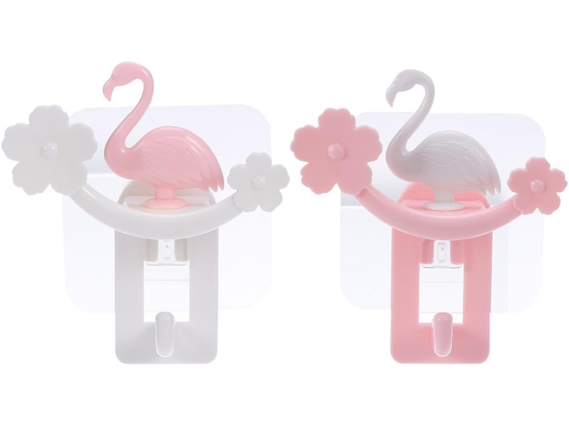Ganchos De Banheiro Com Design Flamingo, 2 Peças, Criativos,