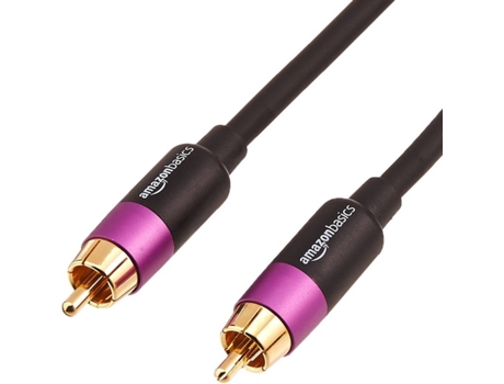 Cabo de Áudio AMAZONBASICS (RCA - 2.4 m - Preto)