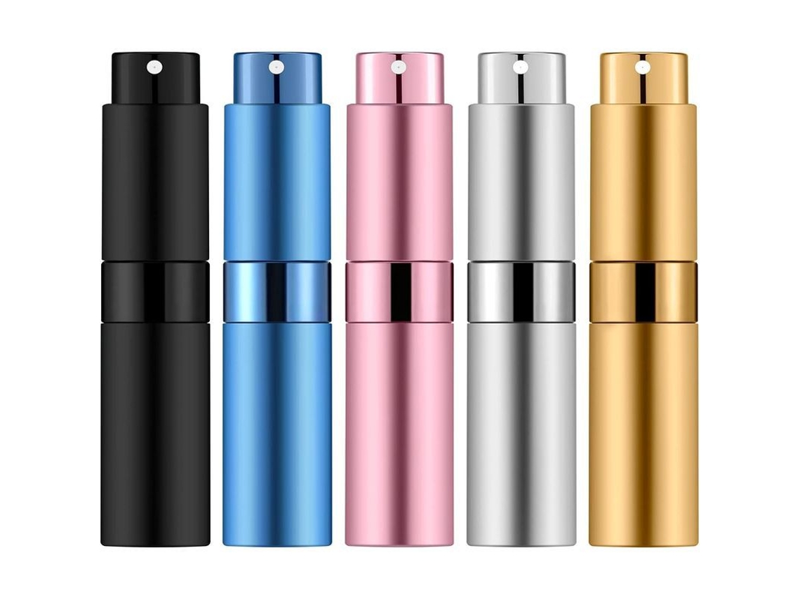 5 Frascos De Spray De Perfume Portátiles Mini De 8ml Vacíos Rellenables Para Viajes Con Diseño Elegante