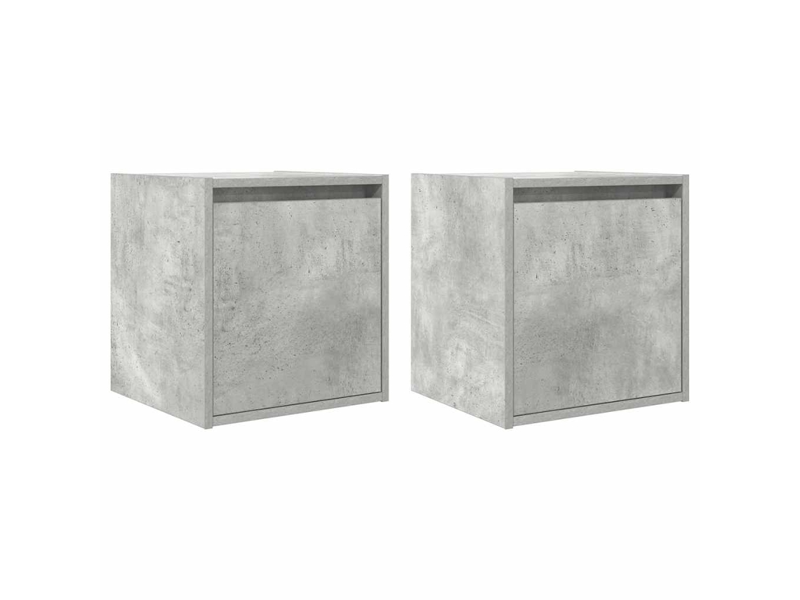 Mesas de Cabeceira de Parede 2 Pcs em Cinza Cimento MAISON EXCLUSIVE (38x34x40 cm)