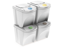 Conjunto de Caixotes Do Lixo KEDEN Sortibox Branco Sujo 4X25L