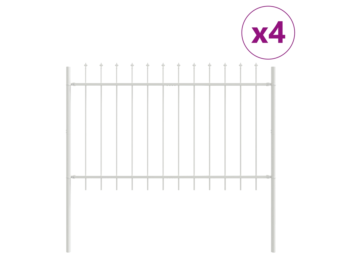 Conjunto 4 Painel De Jardim Vidaxl Branco Aço Revestido A Pó (6,8 X 1,2 M)