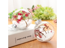 Laxiscreed Bola De Natal De Plástico Transparente Com Tampa Gold Cap, 8cm, Decoração Festiva Natalícia