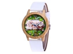Reloj De Pulsera Retro Moda Zhoulianfa Correa De Cuero Cuarzo (blanco)
