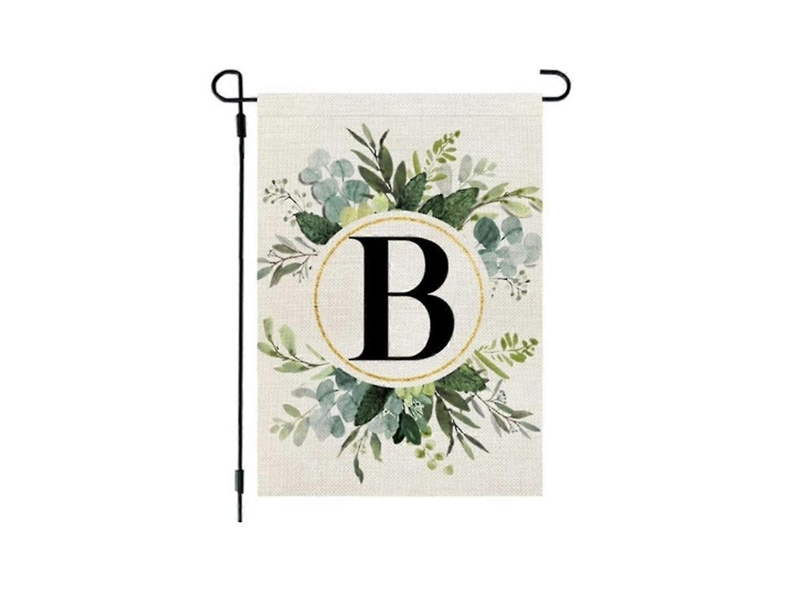 Bandeira Jardim Floral Beauty B 12x18 Polegadas Duplex Seda Juta Nome Família 3pcs Como Se Muestra