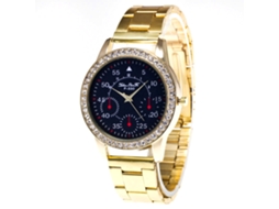 Relógio de pulso Zhoulianfa estilo executivo masculino e feminino com pulseira de aço.