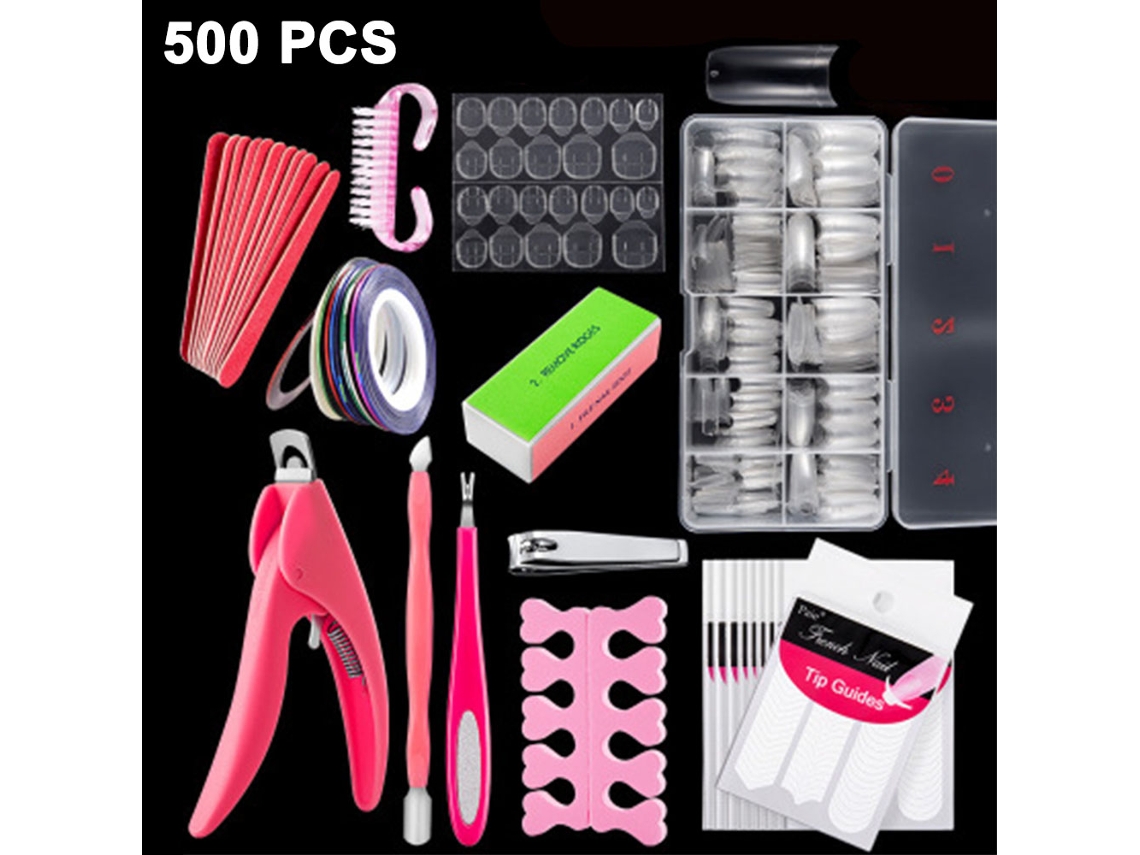 MEOIRUERY Conjunto Grande De 13 Ferramentas Para Unhas, 500pcs De Pontas Para Unhas Acrílicas, Unhas Postiças Com Alicate E Estojo De Armazenamento Para Art Des