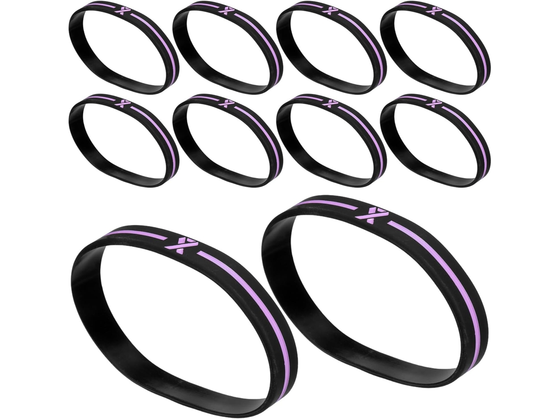 Pulseiras de silicone para conscientização sobre o câncer de mama, 30 unidades, hipoalergênicas e à prova d'água.