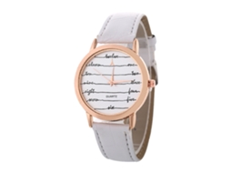 Relógio de quartzo unissex elegante e casual, ideal para presente de casais (branco)