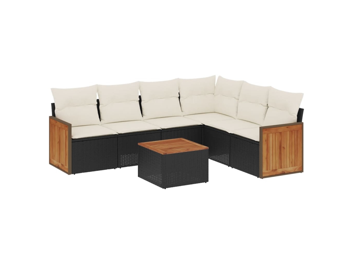 Garden Sofa Set, Garden Sofa Sets Vidaxl Preto Rattan / Vime (n/a)