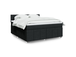 Vidaxl Cama Com Molas/colchão 180x200 Cm Tecido Preto