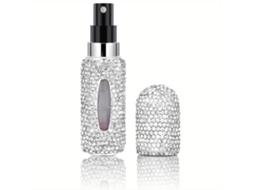 Frasco de Perfume Portátil Reutilizável de 5 Ml com Bico Spray em Formato de Diamante Brilhante MDUG (branco)