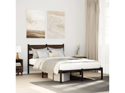 Vidaxl Cama Sem Colchão com Cabeceira 120x190 Cm Carvalho Castanho