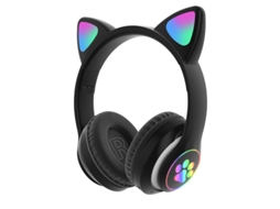 Fones De Ouvido Com Orelhas De Gato (pretos), Estéreo, Com Microfone, Sem Fio