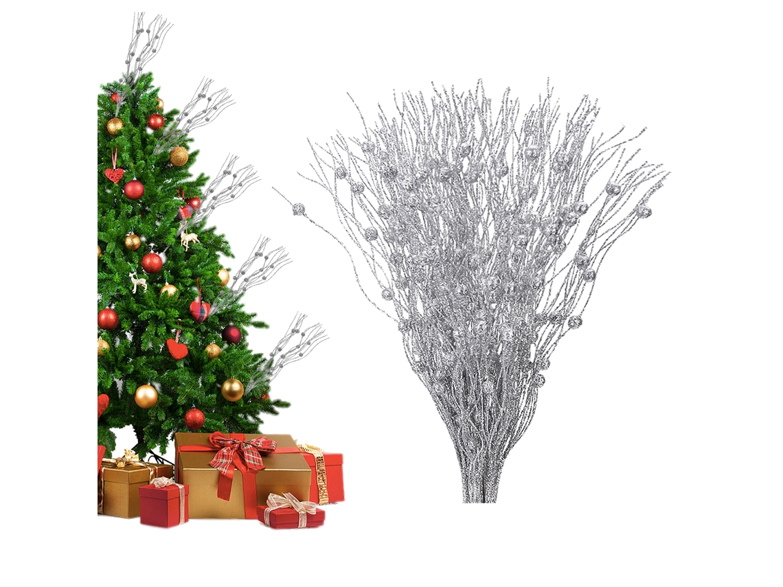 Laxiscreed Árvore De Natal Prata Com Dragão E Glitter, Decoração Festiva De 43cm