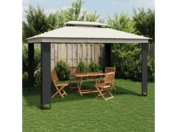 Vidaxl Gazebo Com Telhado Duplo 3,94x2,96 M Aço Creme