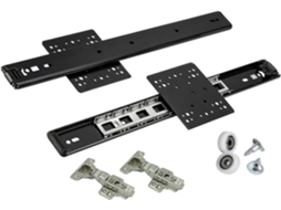 Conjunto De 2 Corrediças Para Portas Correr Embutidas Com Dobradiças E Rodízios, Para Portas De Armários 500mm 19, 7pol
