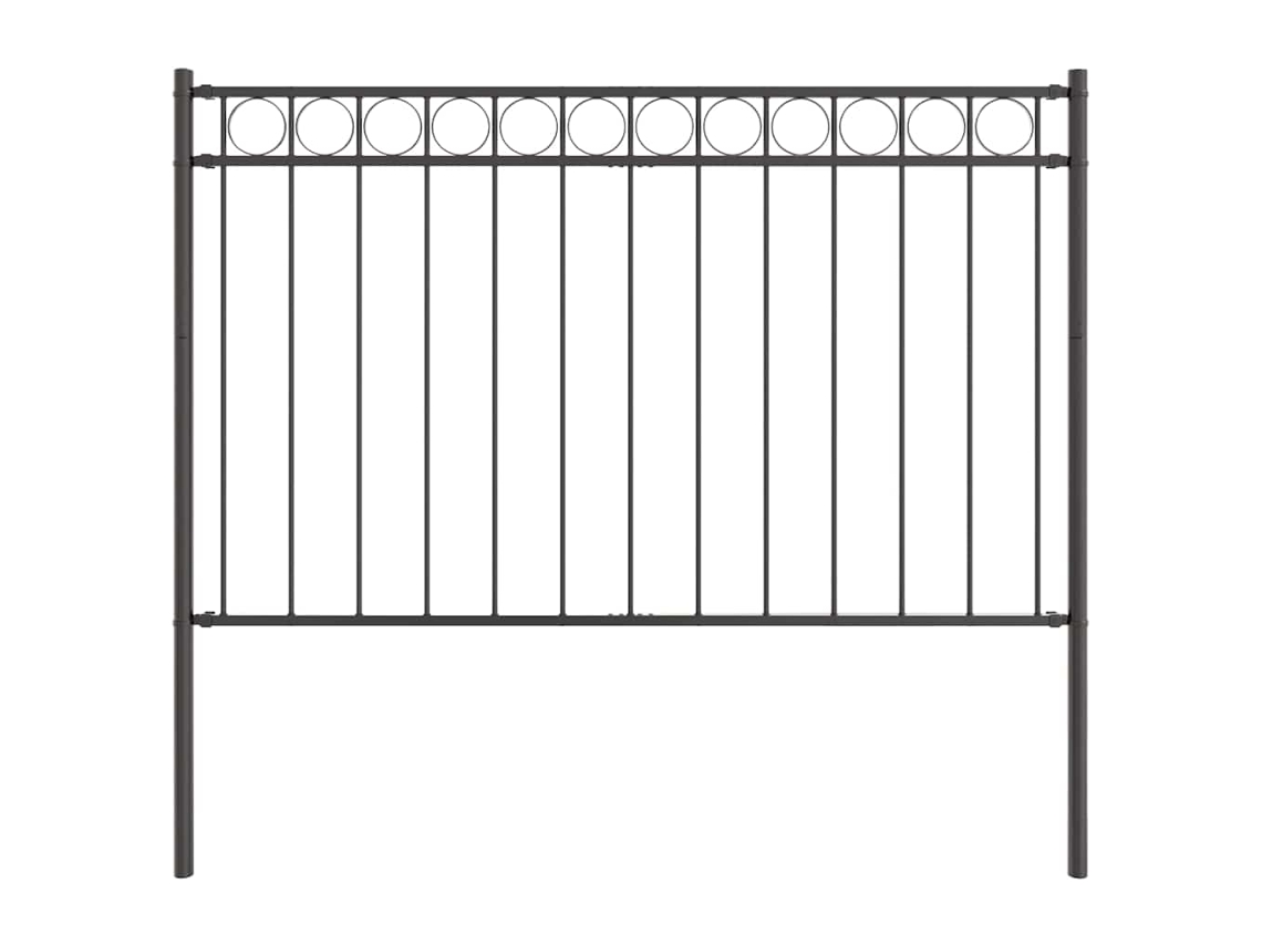 Conjunto 1 Cerca Moderna Vidaxl Cinzento Aço (170 X 130 Cm)
