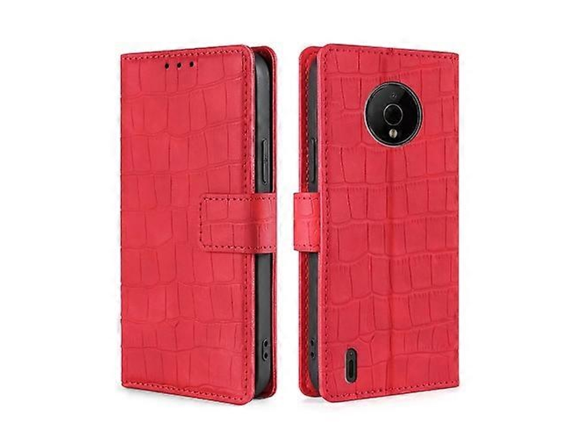 Capa De Couro Com Fecho Magnético E Sensação De Pele De Crocodilo Para Nokia C200