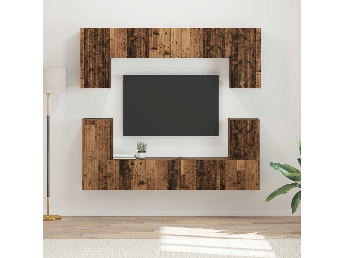 Vidaxl Conjunto De Móvel De Tv 5 Unid. Madeira Antiga