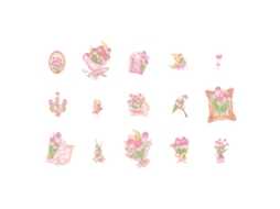 40pcs adesivos decorativos de flores para scrapbook | S/MARCA