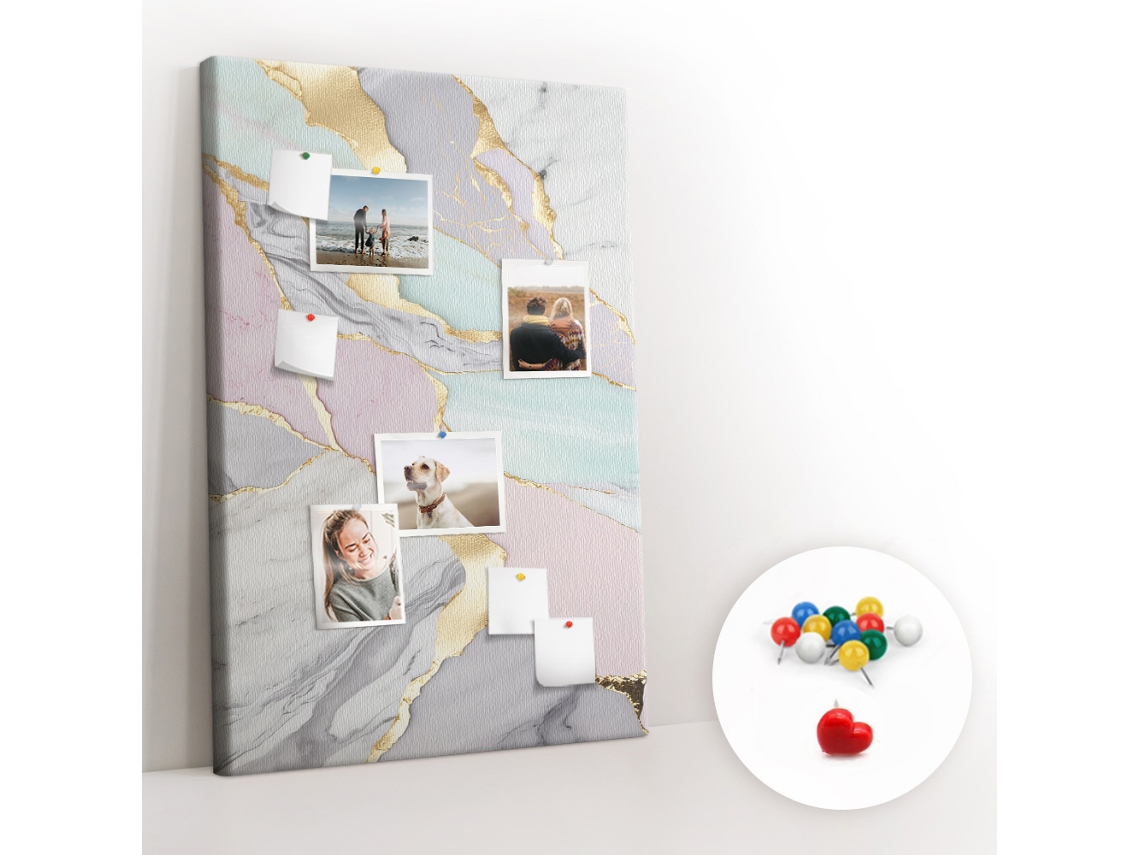 Quadro De Cortiça Com Impressão Mármore Decorativo Para O Corredor Espelharte (80x120 Cm)
