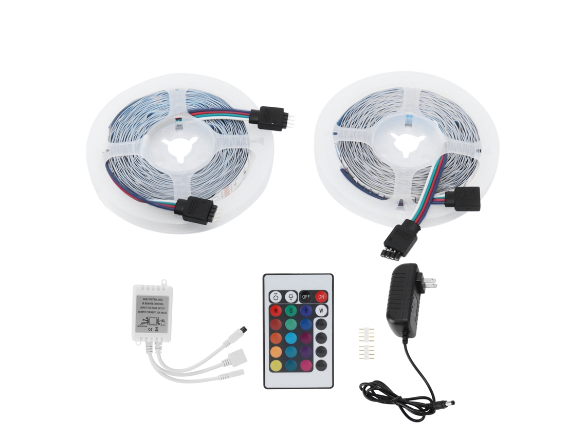 2026 tira de Luz Led de 600 10m Rgb Flexible Regulável para Decoração de Casa e Festas