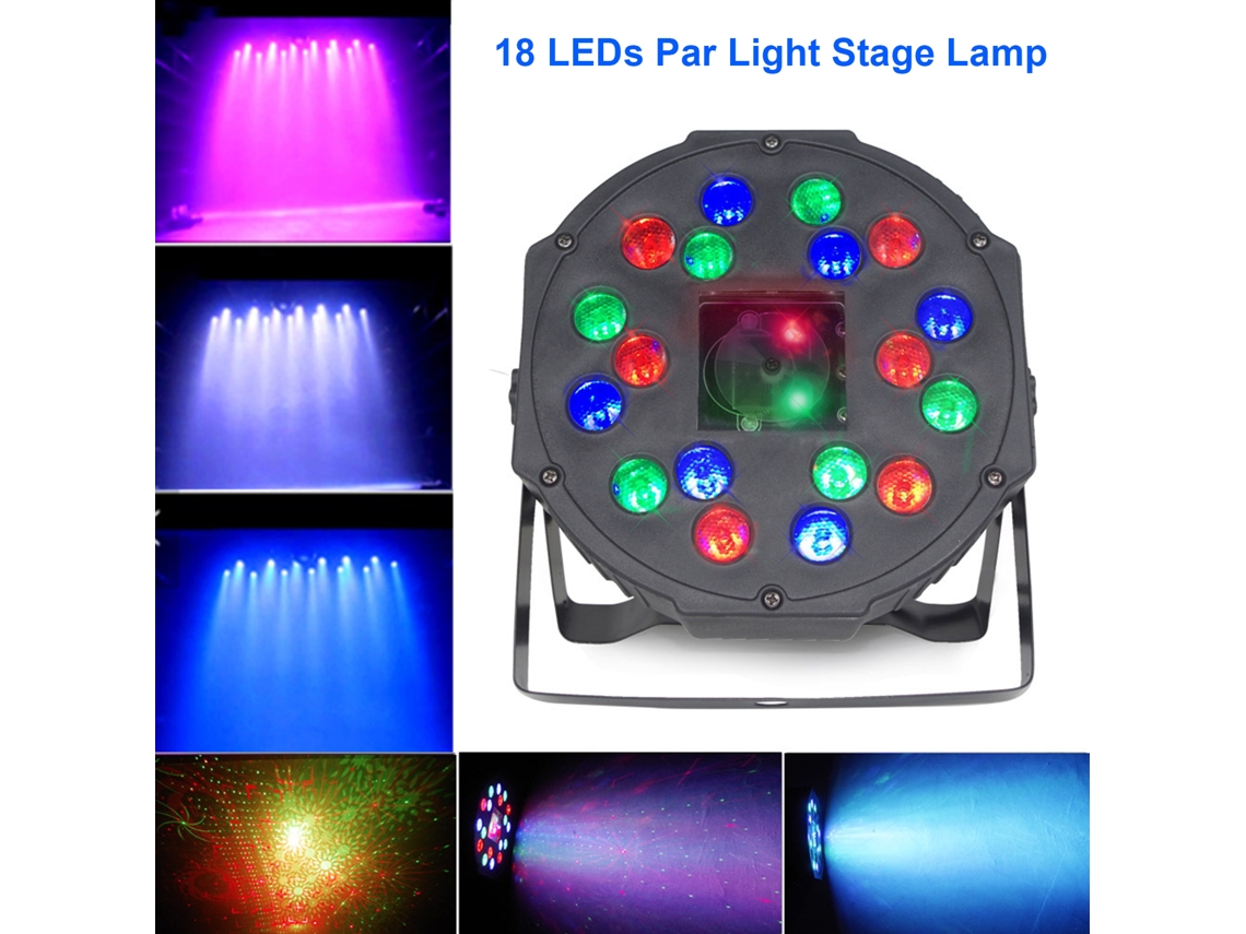 Rebe-lâmpada De Cena Par Com 18 Leds Modos Dmx512/som/estrobo Para Festa Disco Natal Dj Show