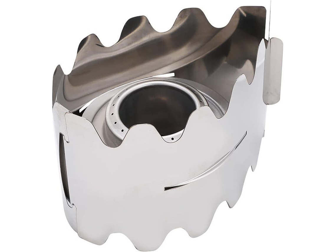 Estufa de álcool de aço inox portátil, para camping, caminhada, escalada S/MARCA
