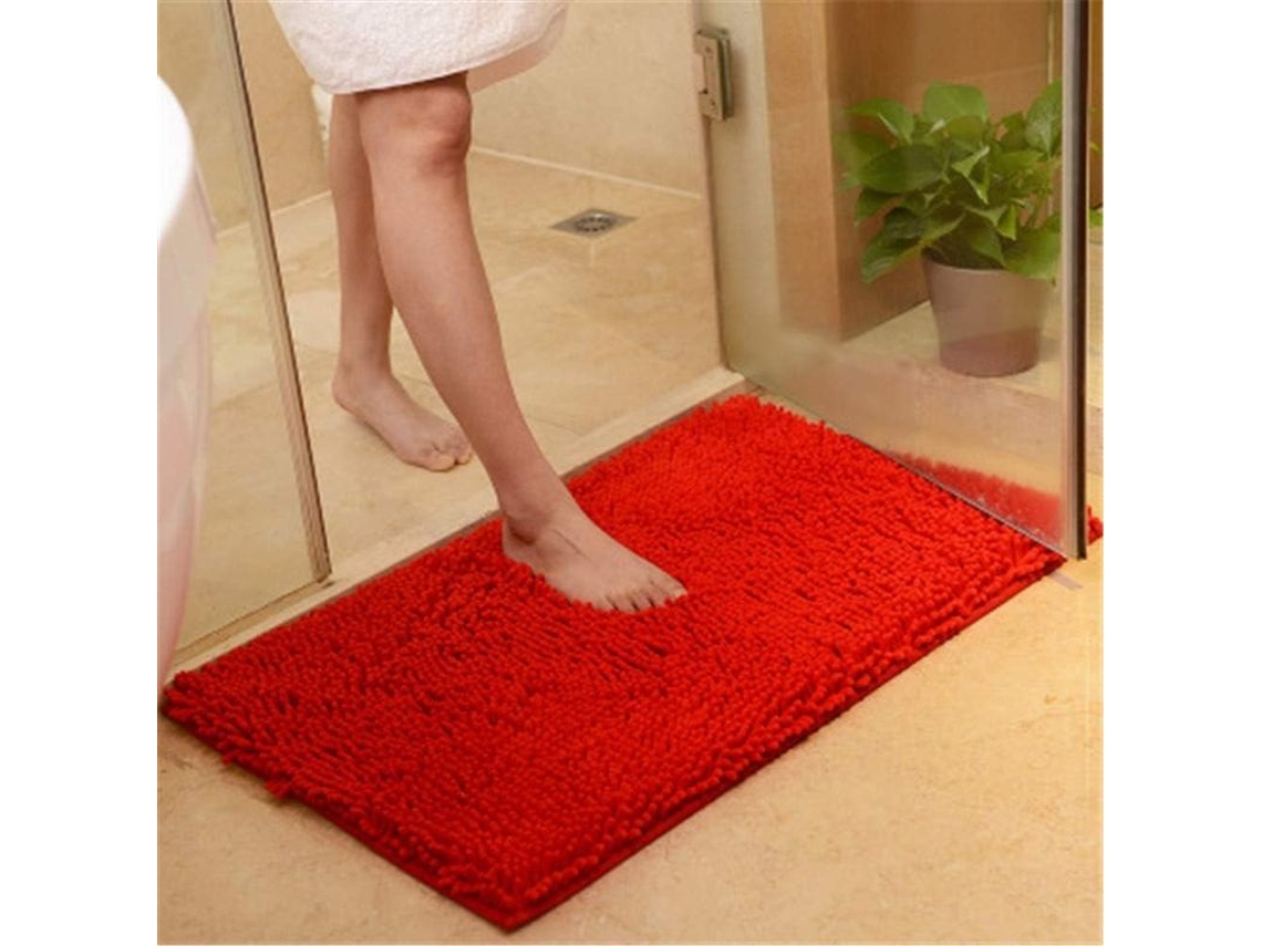 Almohadilla De Baño De Microfibra Chenille Lavable A Máquina Antideslizante Suave Y Absorbente